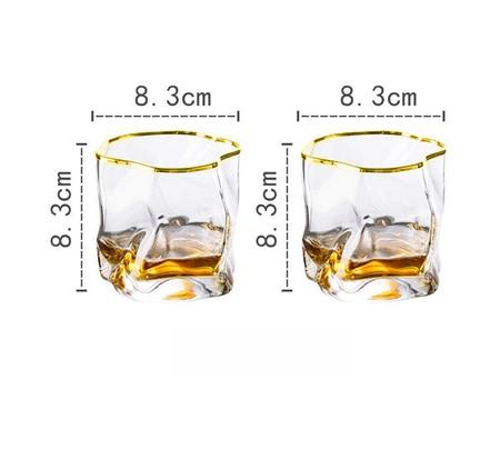 JINEE.GLASS Distort Texture Whisky Glass 2 pc Set