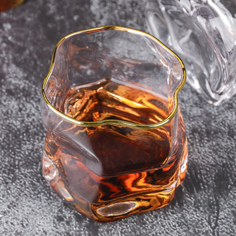 JINEE.GLASS Distort Texture Whisky Glass 2 pc Set