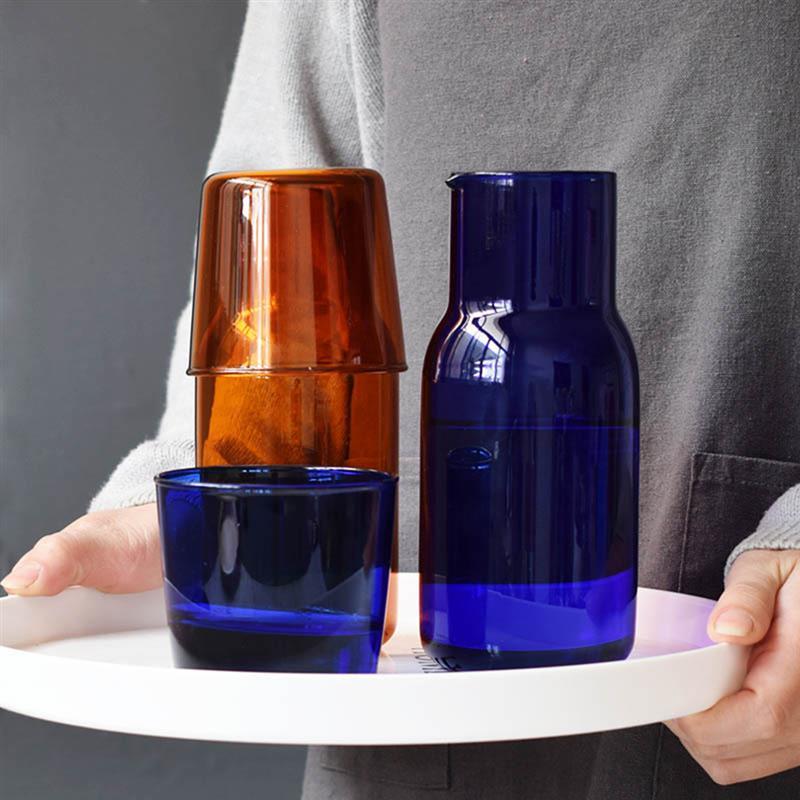 JINEE.GLASS Colored Glass Water Jar and Glass Set