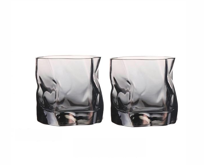 JINEE.GLASS Distort Texture Whisky Glass 2 pc Set