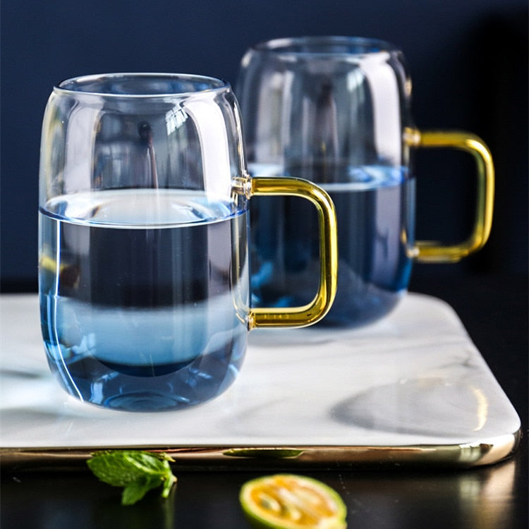 JINEE.Glassware.Glacial Blue Glass Drinkware