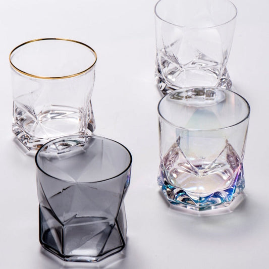 JINEE.GLASS Faceted Whiskey Glasses