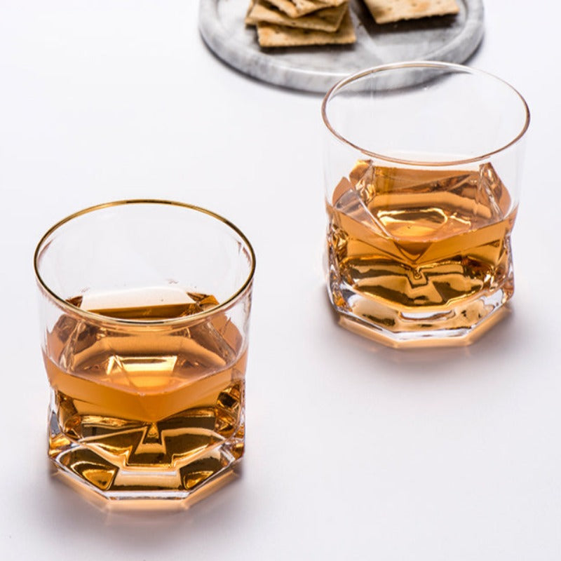 JINEE.GLASS Faceted Whiskey Glasses